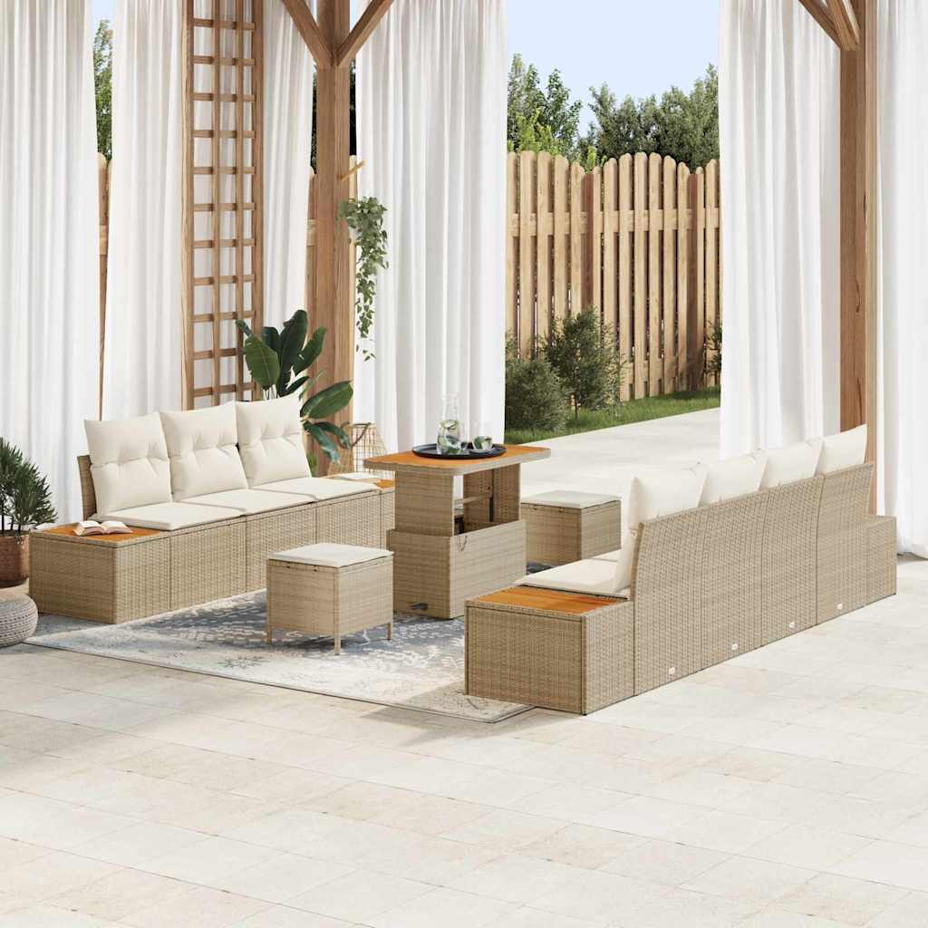 Tuinbankenset Met Kussen Met Opslag 10 Pcs Poly Riet