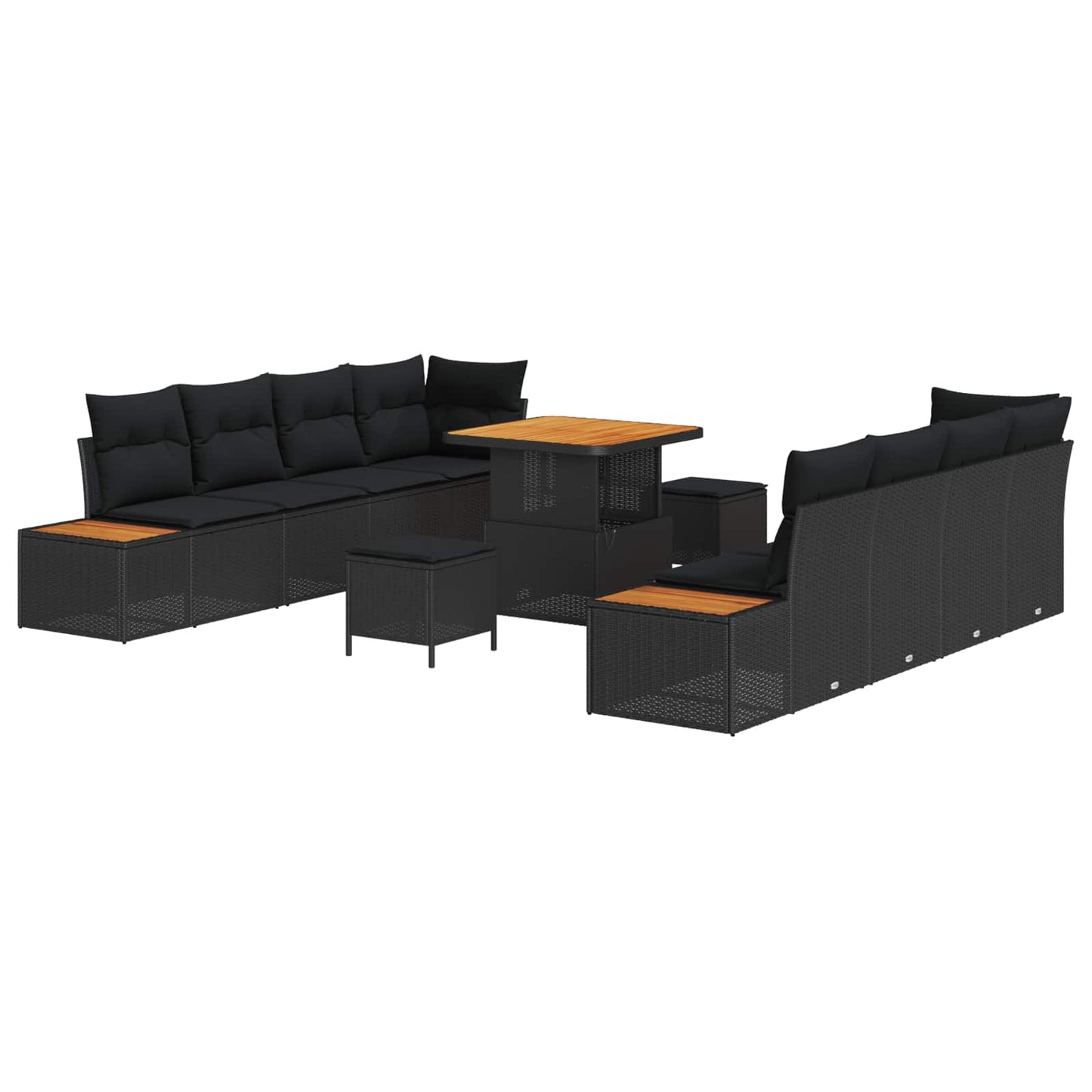 Tuinbankenset Met Kussen Met Opslag 11 Pcs Poly Riet