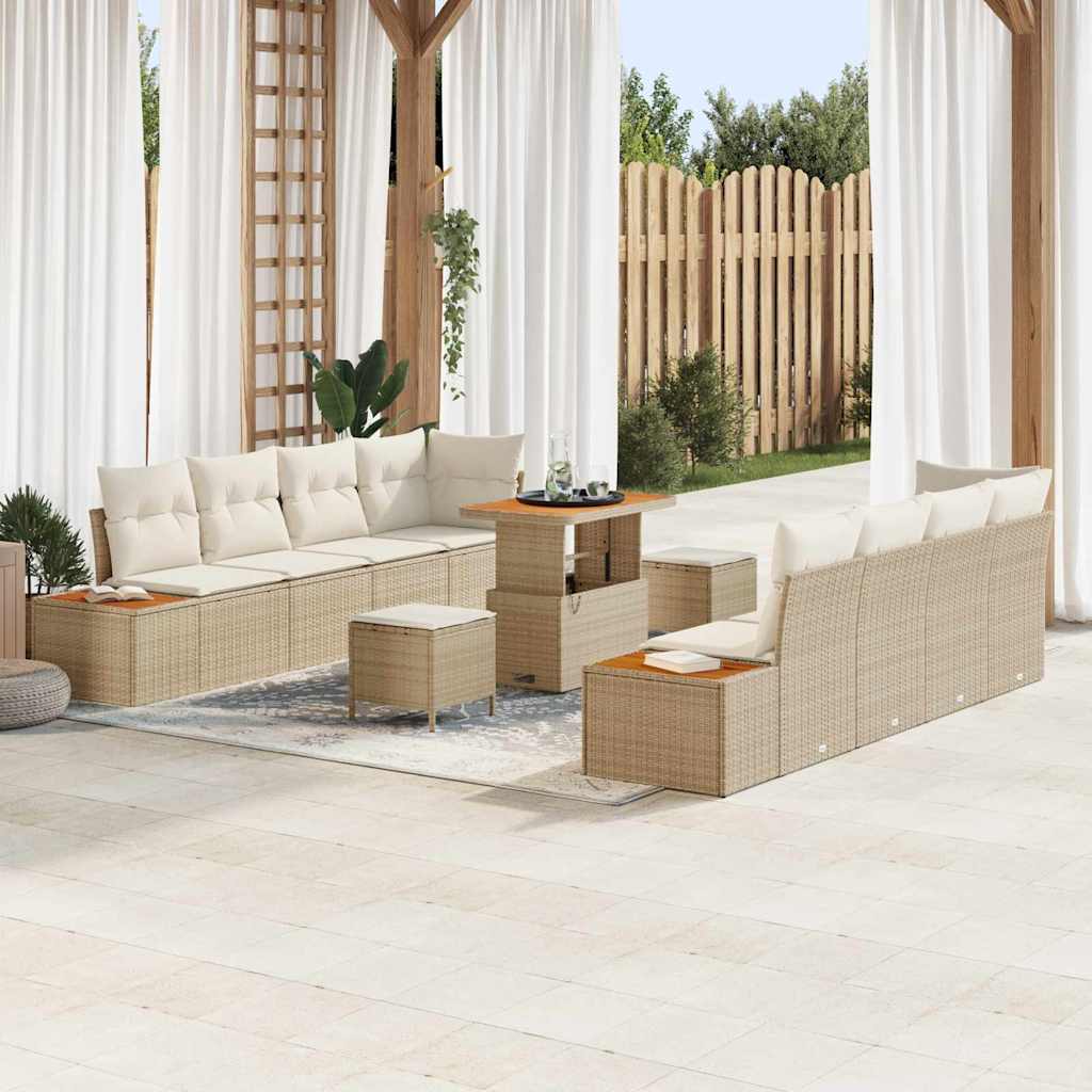 Tuinbankenset Met Kussen Met Opslag 11 Pcs Poly Riet