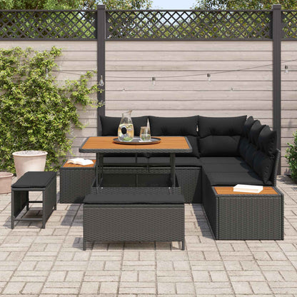 Tuinbankenset Met Kussen Met Opslag 8 Pcs Poly Riet