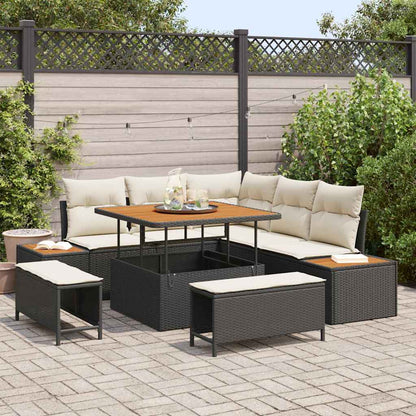 Tuinbankenset Met Kussen Met Opslag 8 Pcs Poly Riet