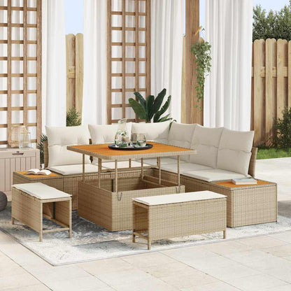 Tuinbankenset Met Kussen Met Opslag 8 Pcs Poly Riet
