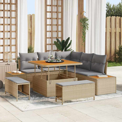 Tuinbankenset Met Kussen Met Opslag 8 Pcs Poly Riet