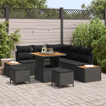 Tuinbankenset Met Kussen Met Opslag 8 Pcs Poly Riet