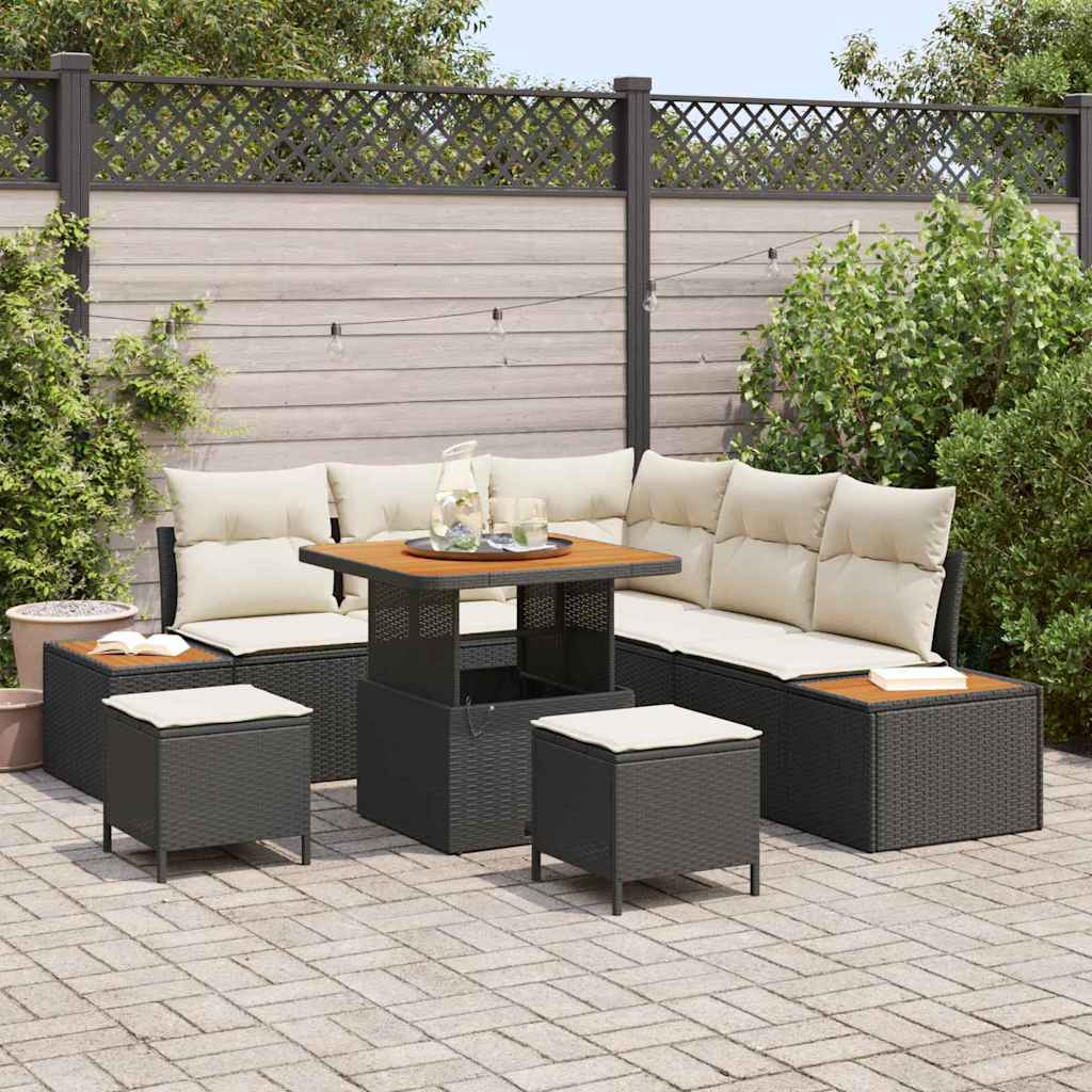 Tuinbankenset Met Kussen Met Opslag 8 Pcs Poly Riet