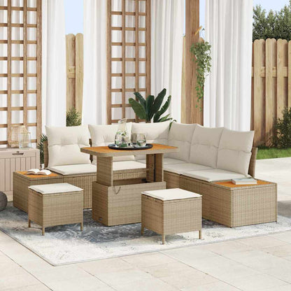 Tuinbankenset Met Kussen Met Opslag 8 Pcs Poly Riet