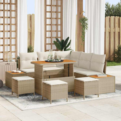 Tuinbankenset Met Kussen Met Opslag 8 Pcs Poly Riet