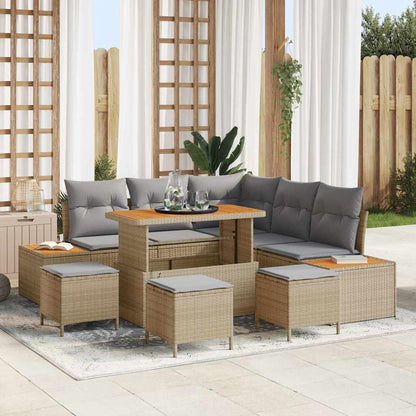 Tuinbankenset Met Kussen Met Opslag 8 Pcs Poly Riet