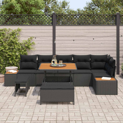 Tuinbankenset Met Kussen Met Opslag 9 Pcs Poly Riet