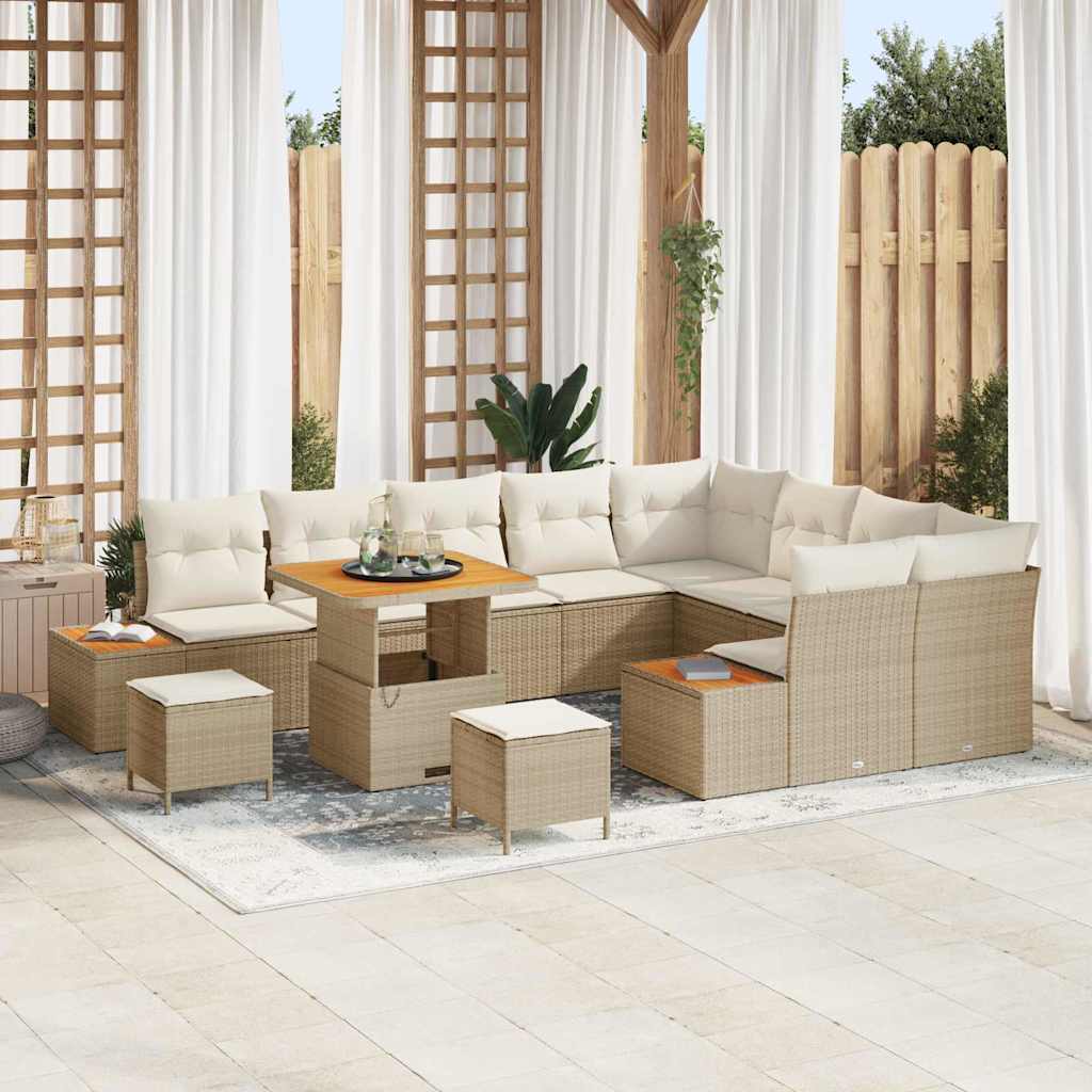 Tuinbankenset Met Kussen Met Opslag 12 Pcs Poly Riet