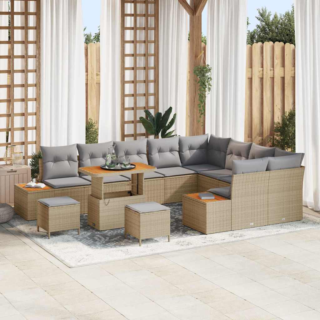 Tuinbankenset Met Kussen Met Opslag 12 Pcs Poly Riet