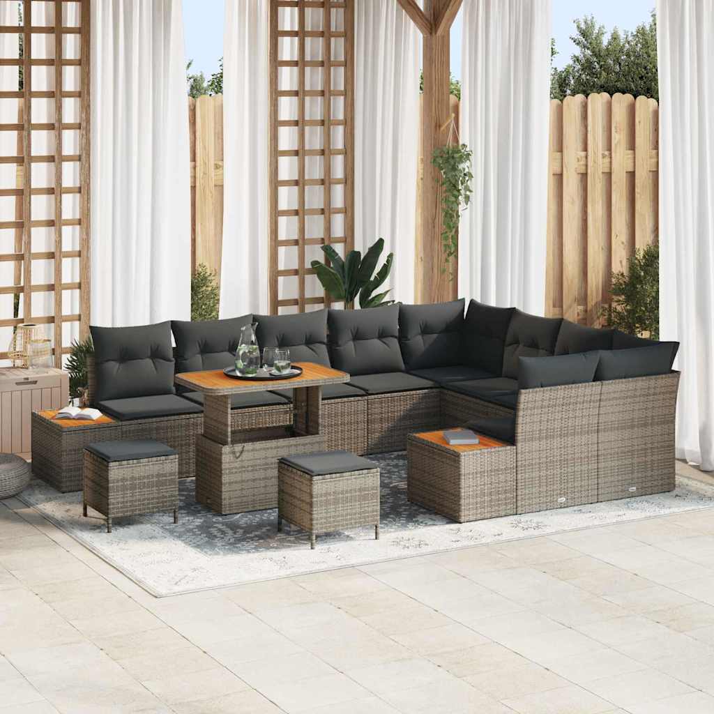 Tuinbankenset Met Kussen Met Opslag 12 Pcs Poly Riet