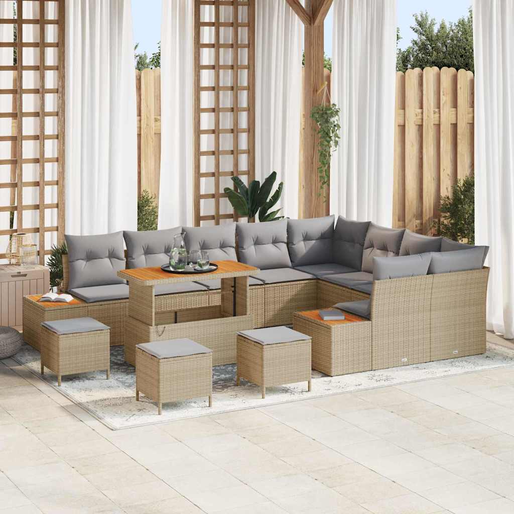 Tuinbankenset Met Kussen Met Opslag 12 Pcs Poly Riet