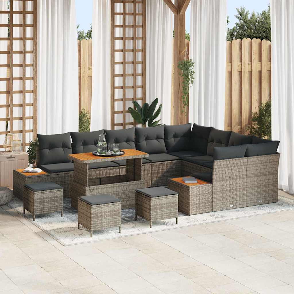 Tuinbankenset Met Kussen Met Opslag 12 Pcs Poly Riet