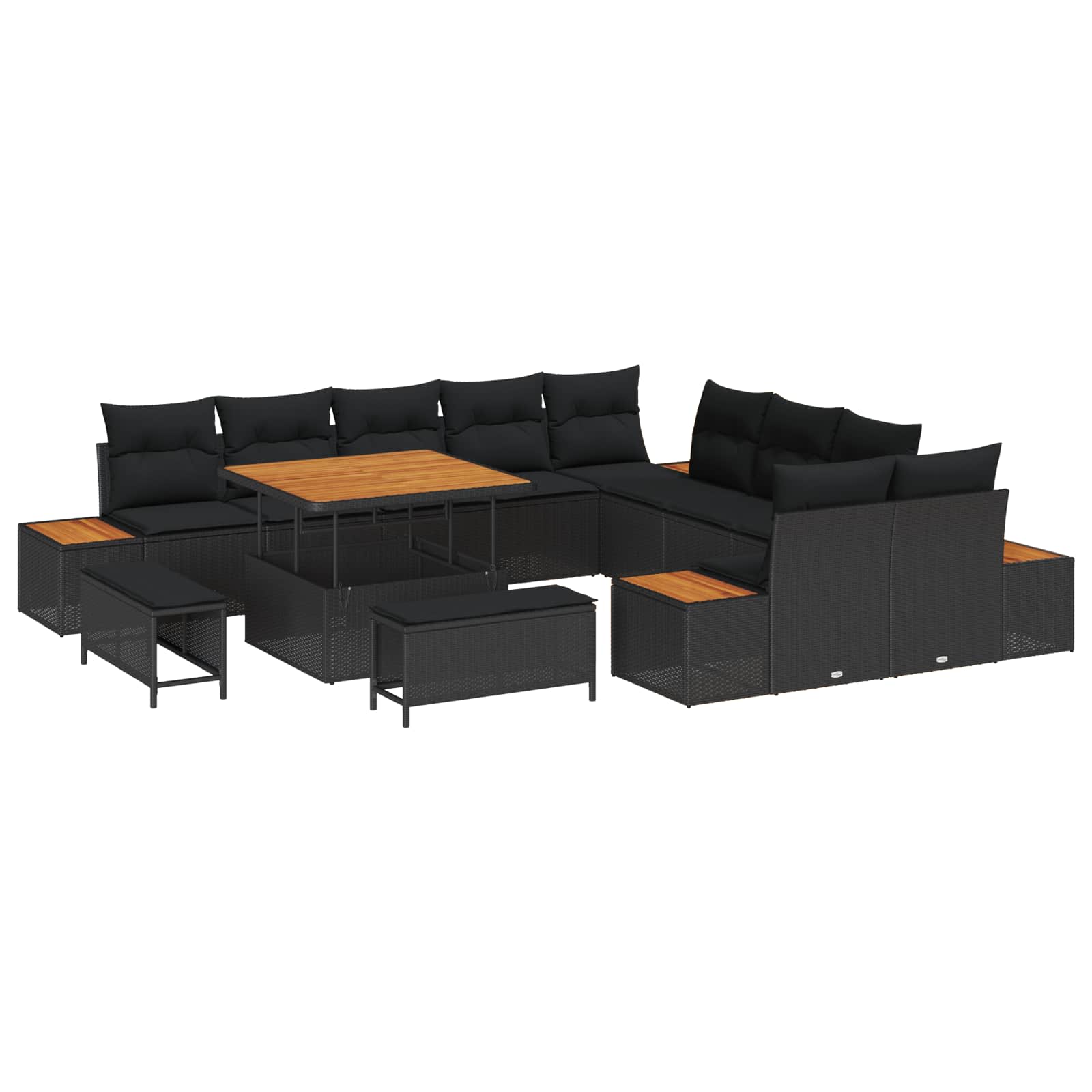 Tuinbankenset Met Kussen Met Opslag 13 Pcs Poly Riet