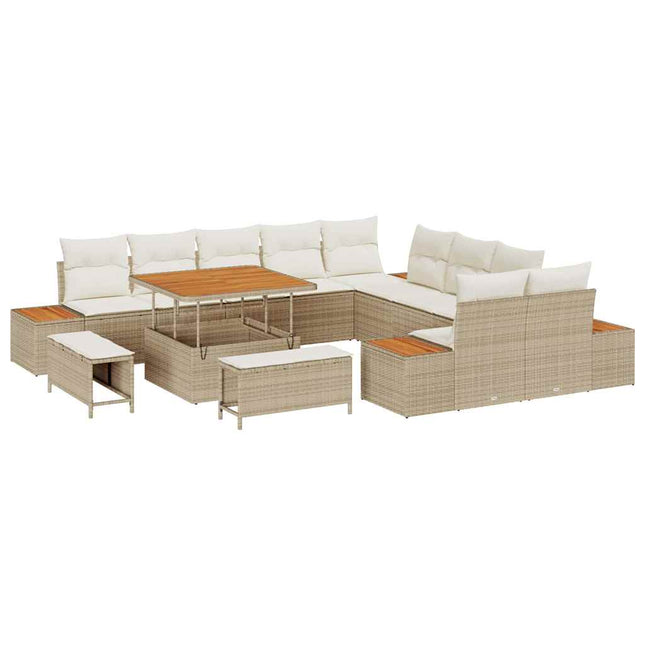 Tuinbankenset Met Kussen Met Opslag 13 Pcs Poly Riet