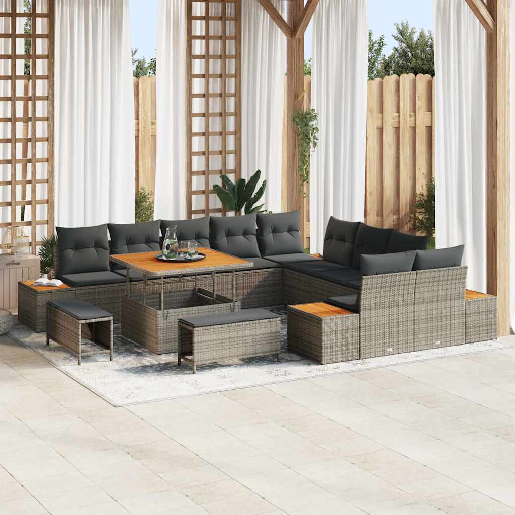 Tuinbankenset Met Kussen Met Opslag 13 Pcs Poly Riet