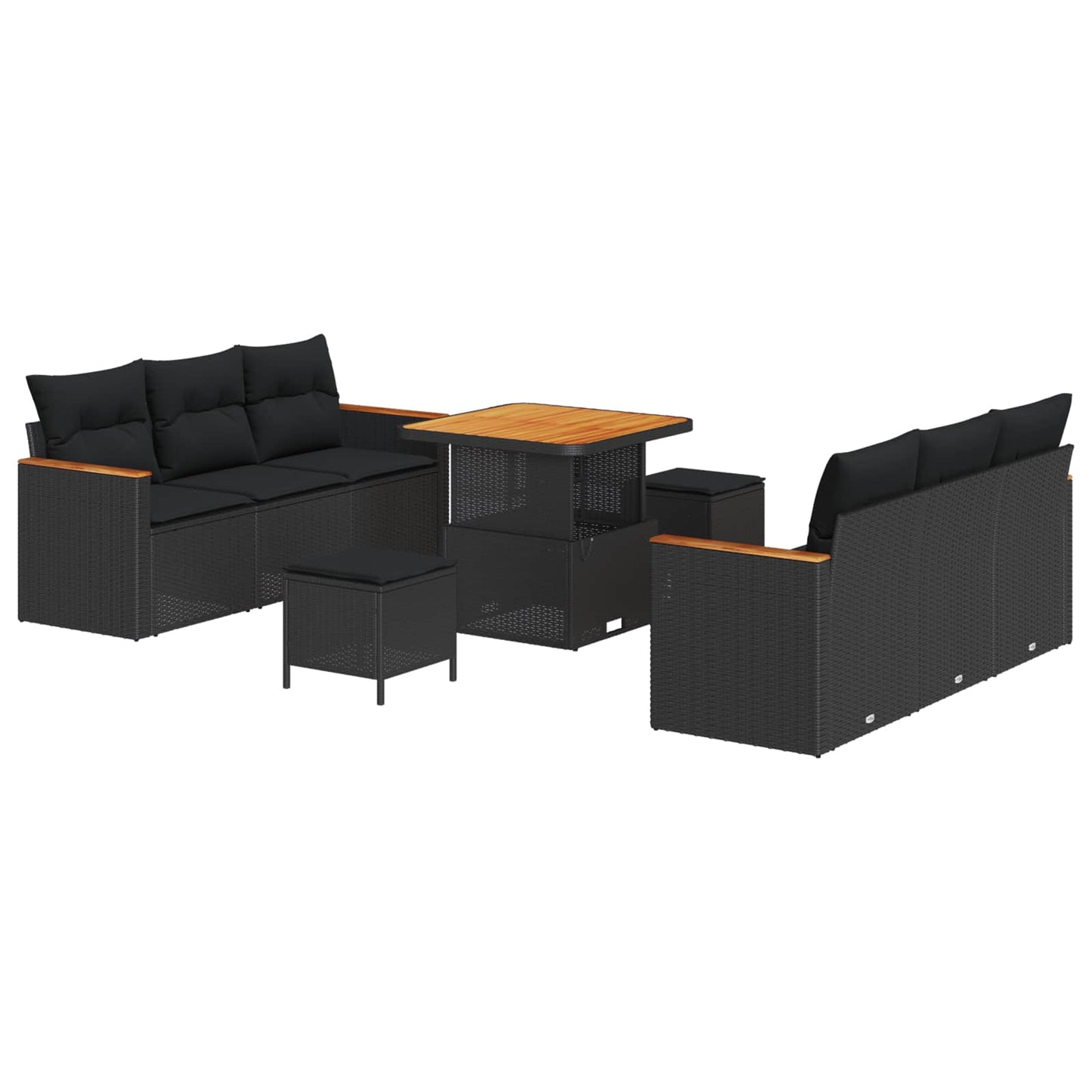 Tuinbankenset Met Kussen 11 Pcs Poly Rattan