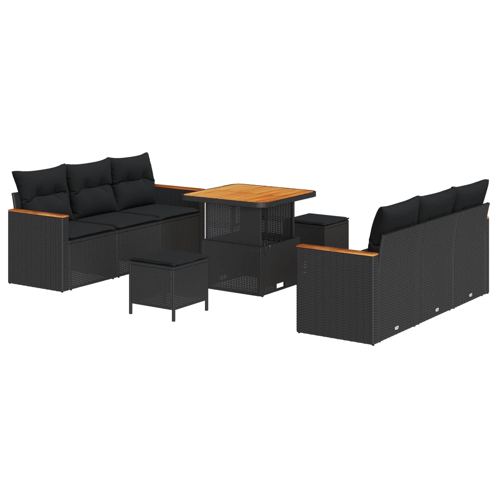 Tuinbankenset Met Kussen 11 Pcs Poly Rattan