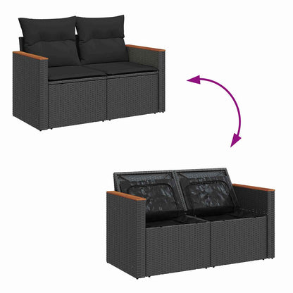Tuinbankenset Met Kussen 11 Pcs Poly Rattan
