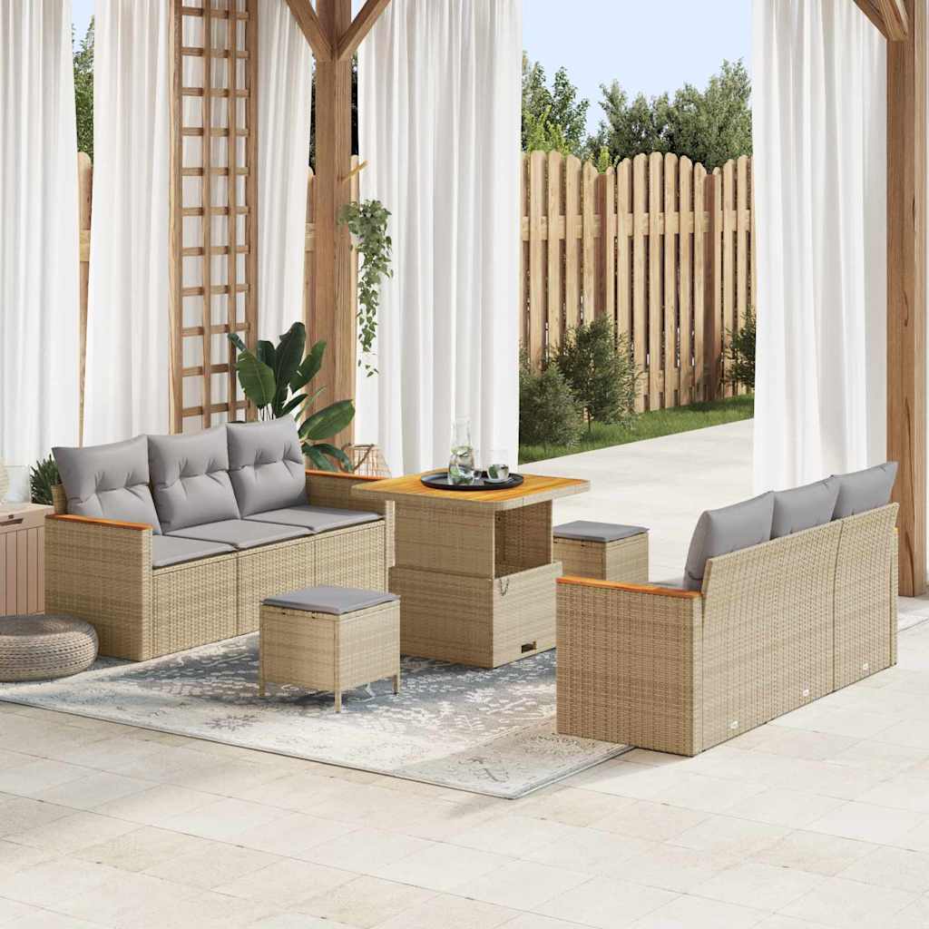 Tuinbankenset Met Kussen 11 Pcs Poly Rattan
