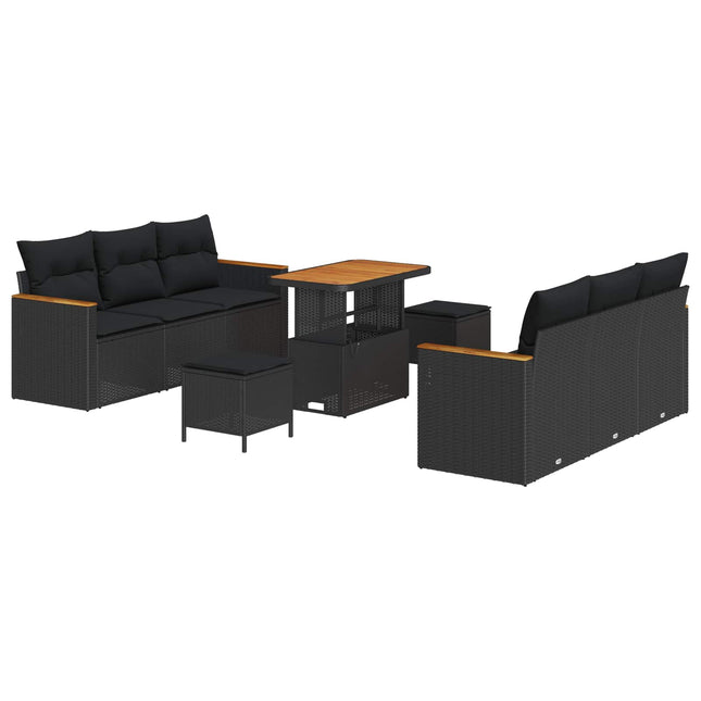 Tuinbankenset Met Kussen 11 Pcs Poly Rattan
