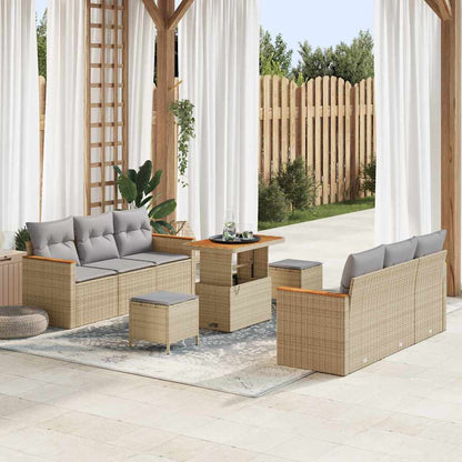 Tuinbankenset Met Kussen 11 Pcs Poly Rattan
