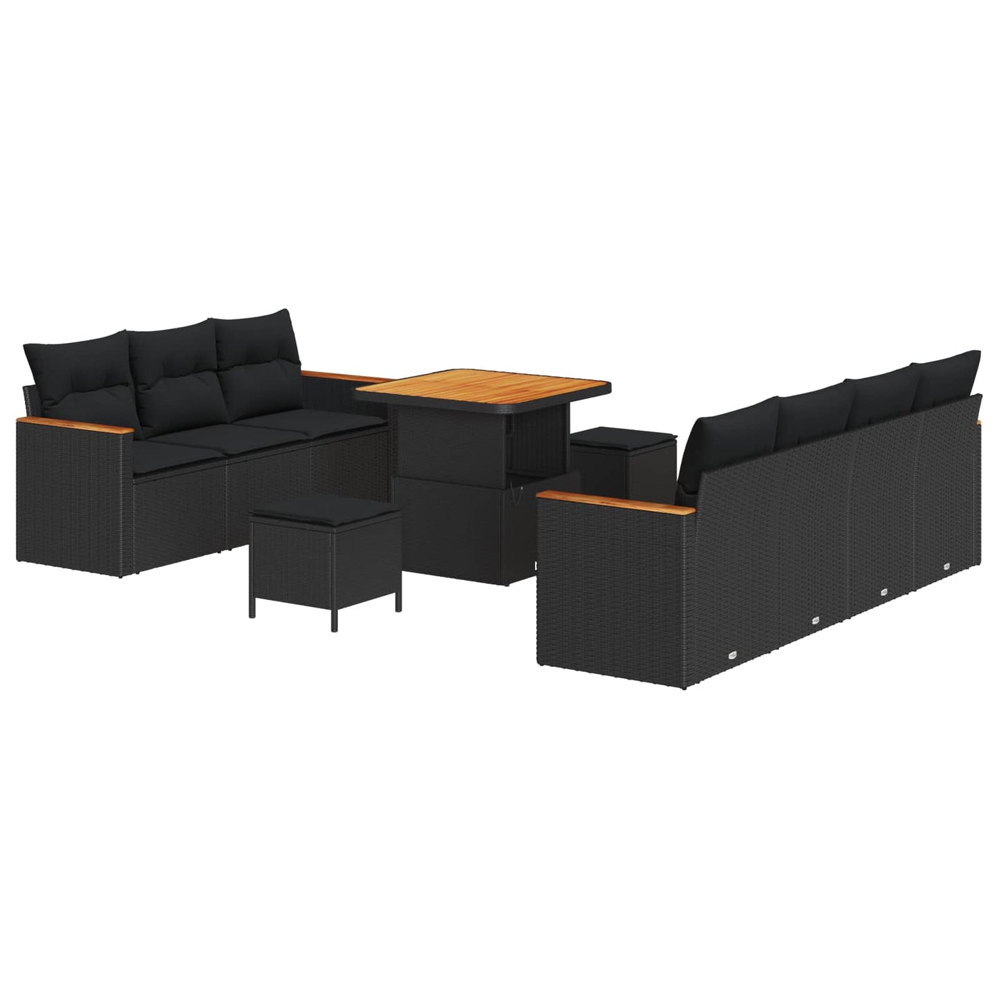 Tuinbankenset Met Kussen 14 Pcs Poly Rattan