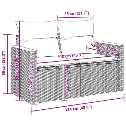 Tuinbankenset Met Kussen 14 Pcs Poly Rattan