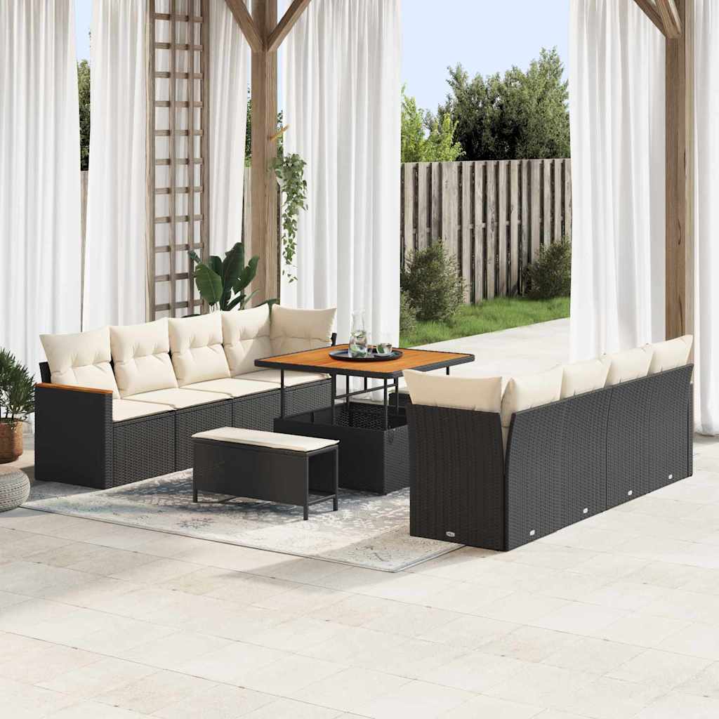 Tuinbankenset Met Kussen 12 Pcs Poly Rattan