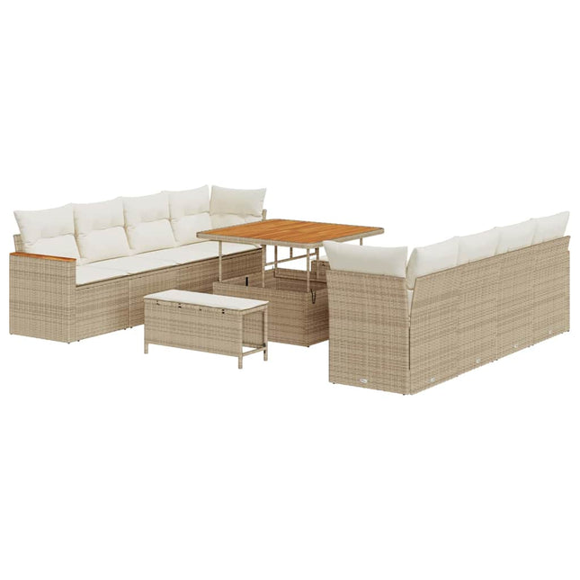 Tuinbankenset Met Kussen 12 Pcs Poly Rattan