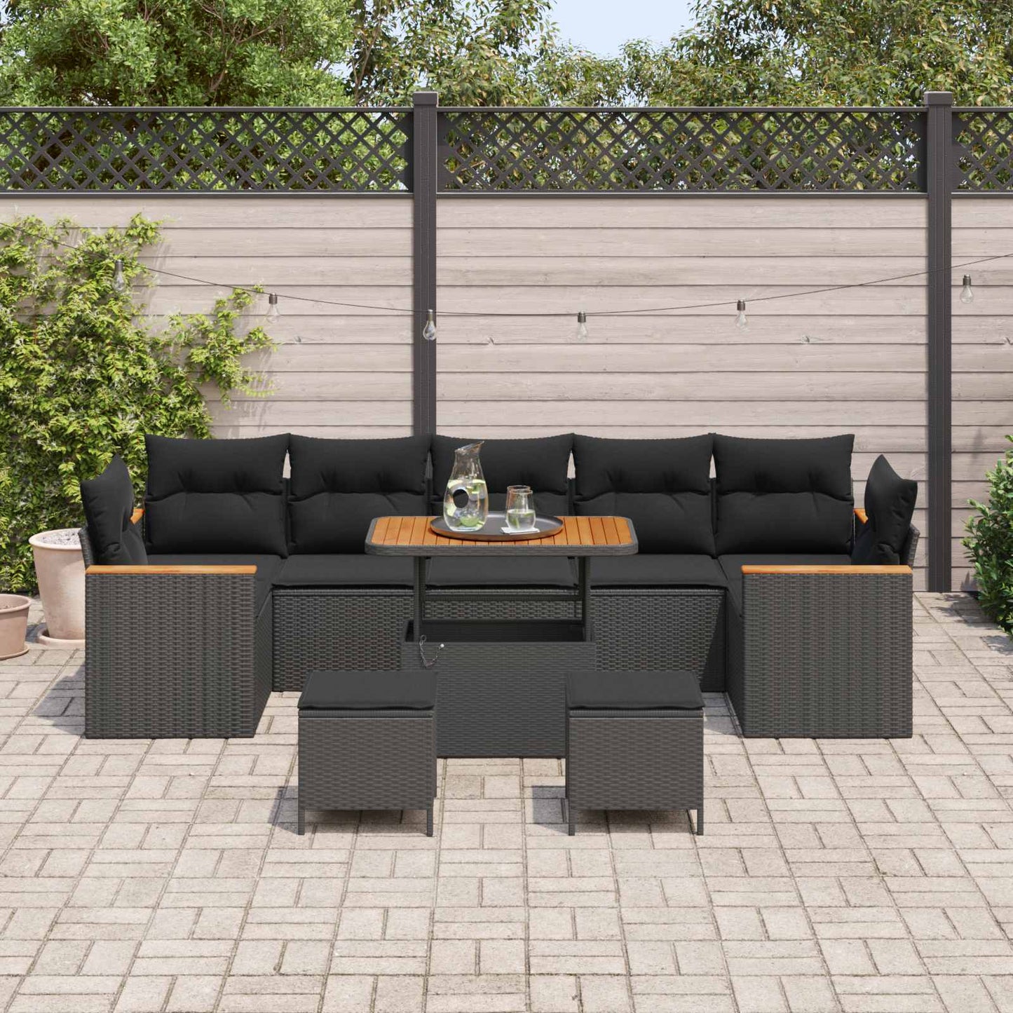 Tuin Sofa Set Met Kussen 10 Pcs Poly Riet