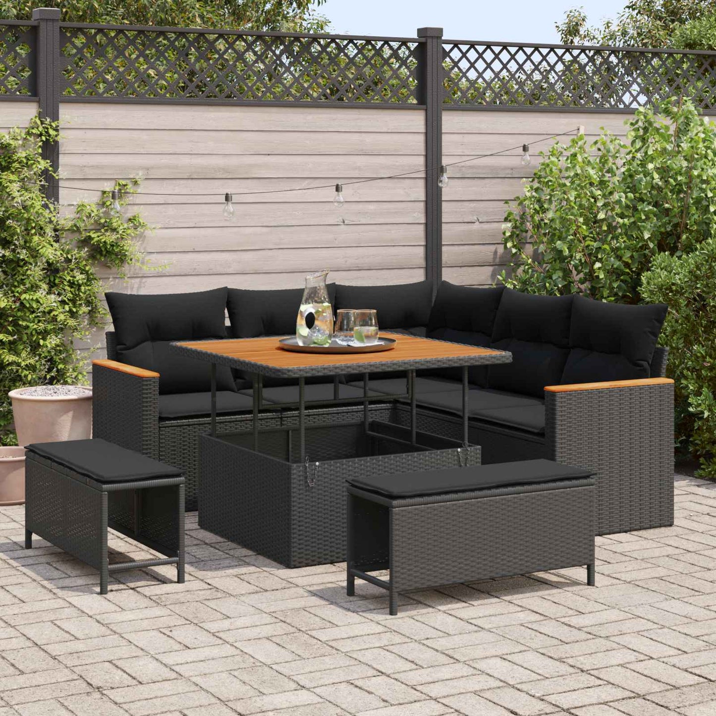 Tuin Sofa Set Met Kussen 8 Pcs Poly Riet
