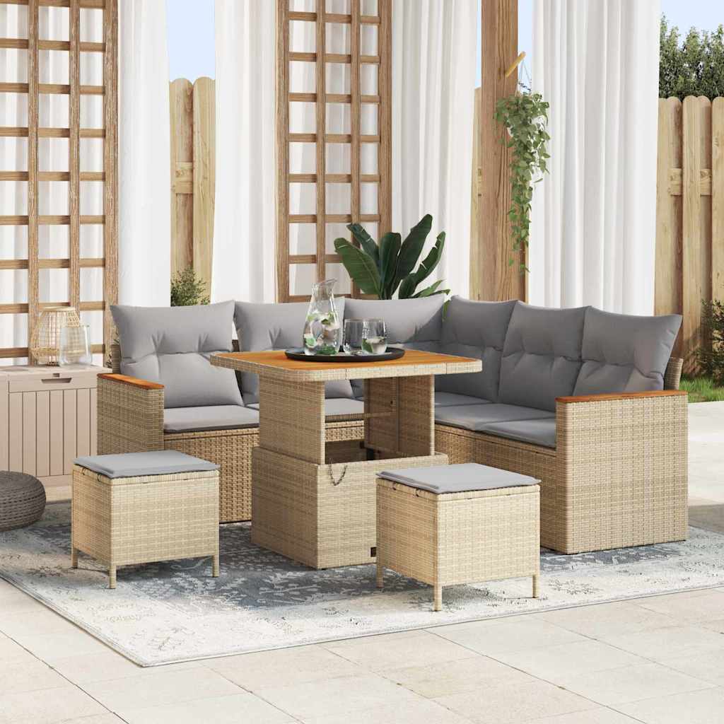 Tuin Sofa Set Met Kussen 8 Pcs Poly Riet
