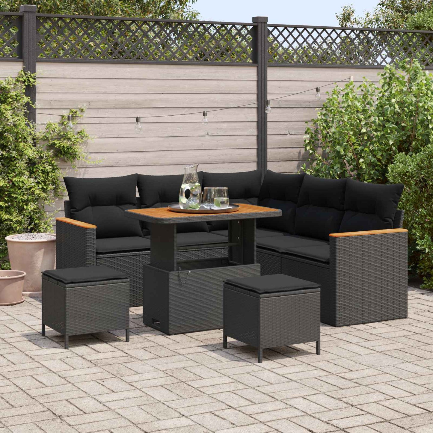 Tuin Sofa Set Met Kussen 8 Pcs Poly Riet
