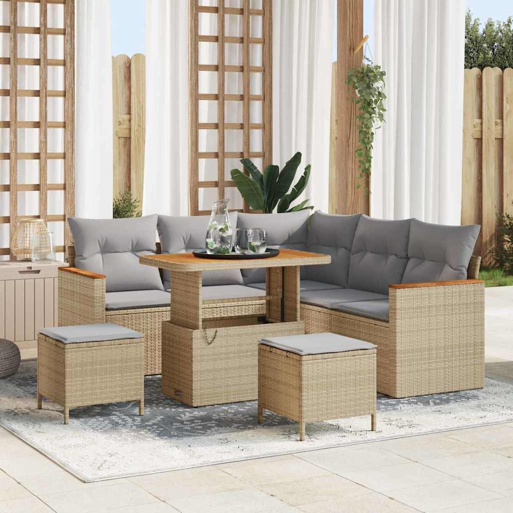 Tuin Sofa Set Met Kussen 8 Pcs Poly Riet