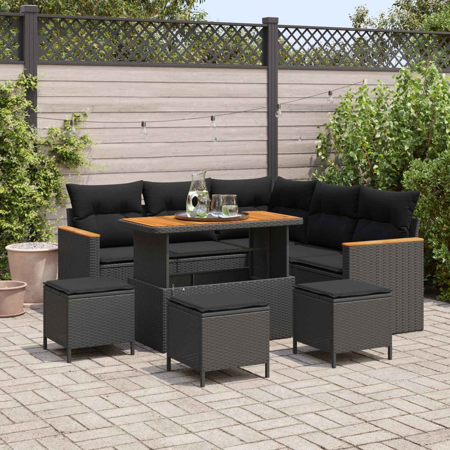 Tuin Sofa Set Met Kussen 8 Pcs Poly Riet