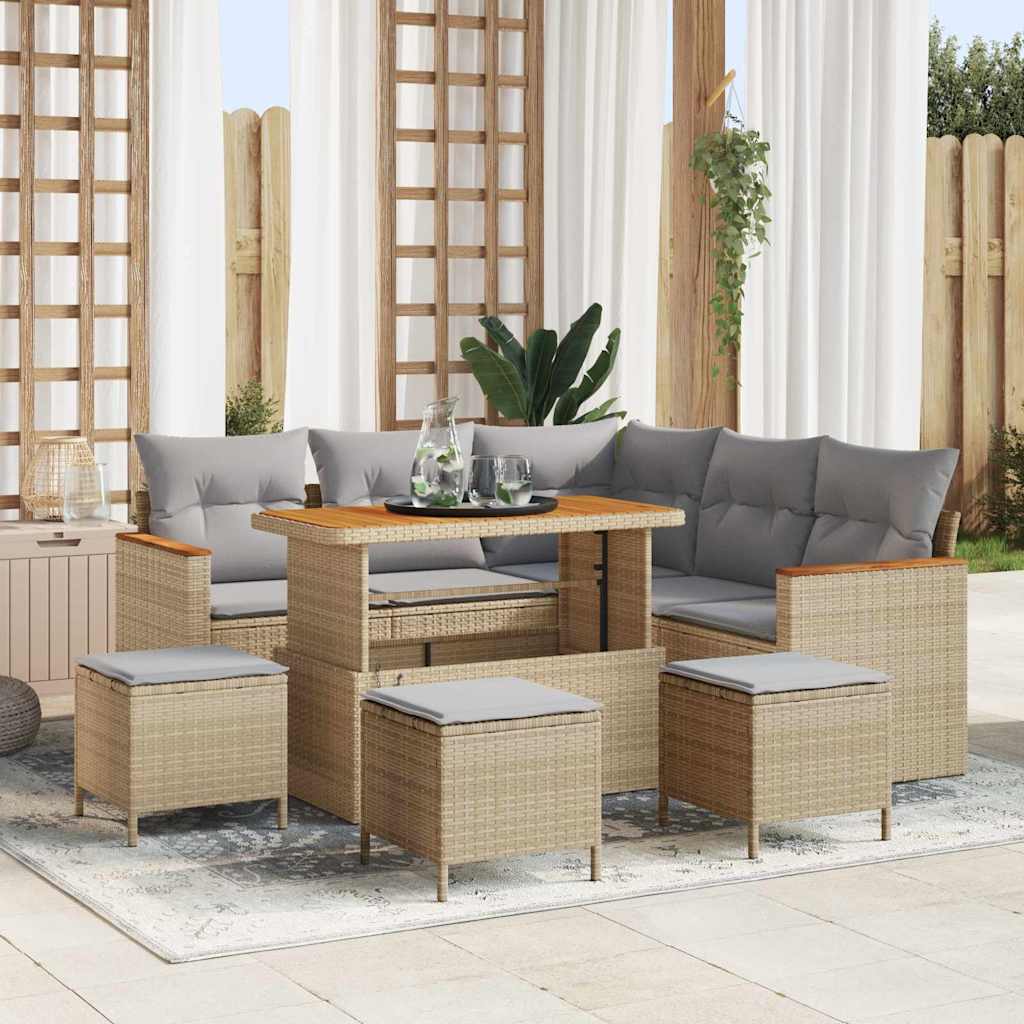 Tuin Sofa Set Met Kussen 8 Pcs Poly Riet
