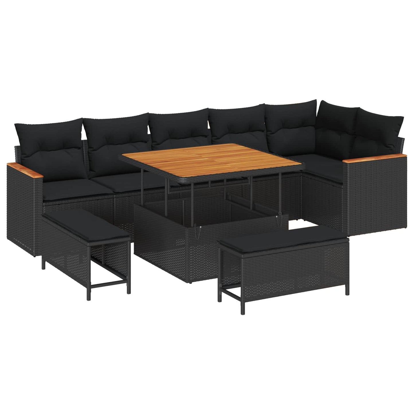 Tuin Sofa Set Met Kussen 9 Pcs Poly Riet