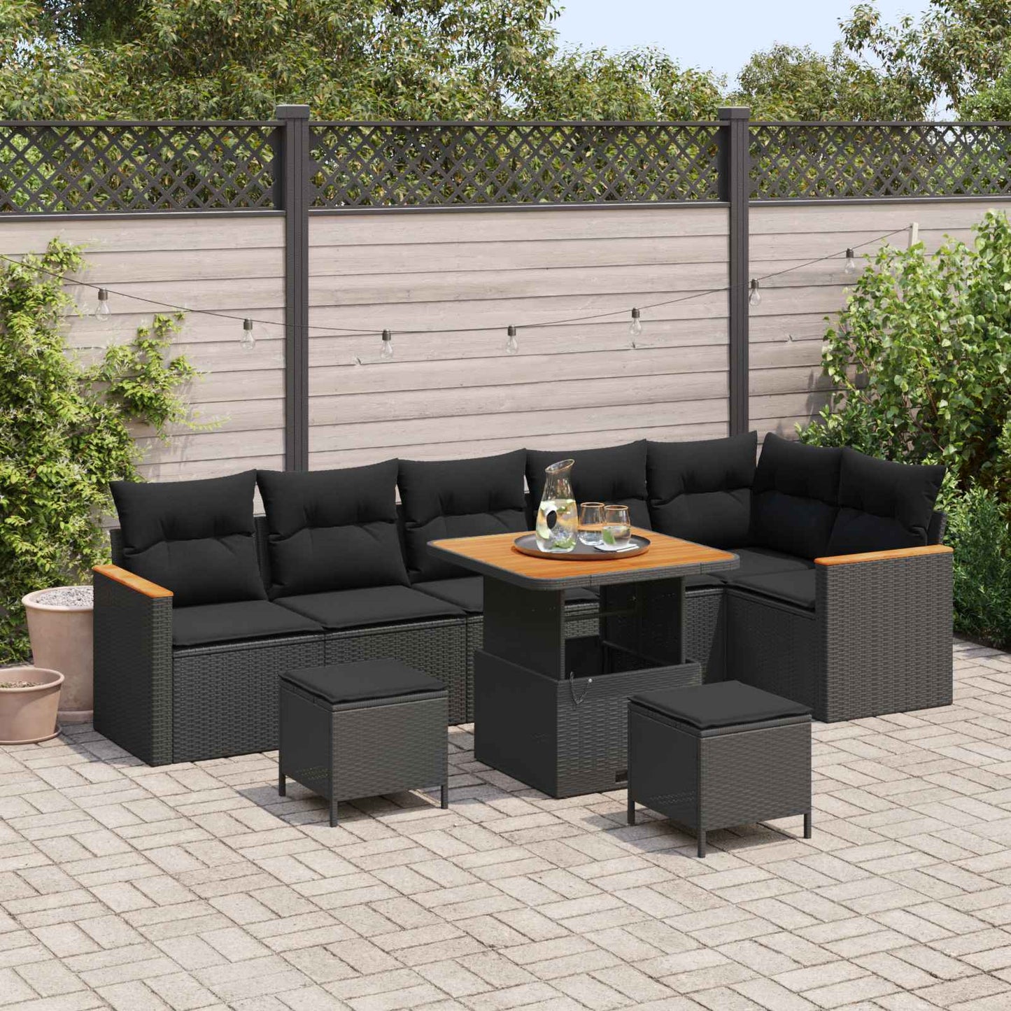 Tuin Sofa Set Met Kussen 9 Pcs Poly Riet