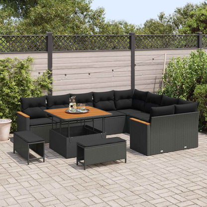 Tuin Sofa Set Met Kussen Met Opslag 12 Pcs Poly Rattan
