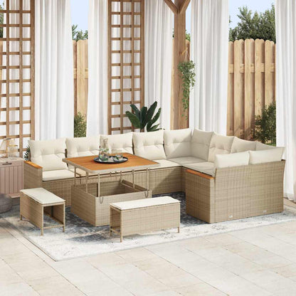 Tuin Sofa Set Met Kussen Met Opslag 12 Pcs Poly Rattan