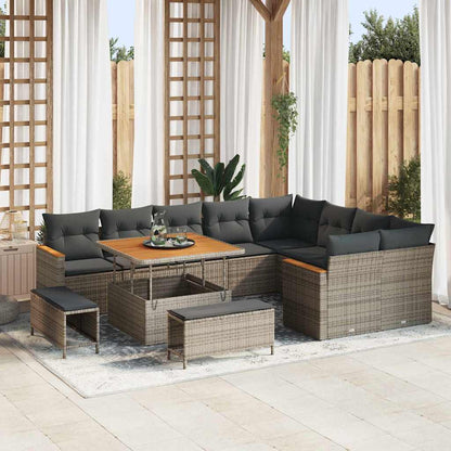Tuin Sofa Set Met Kussen Met Opslag 12 Pcs Poly Rattan