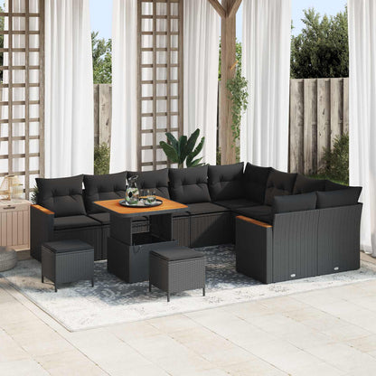 Tuin Sofa Set Met Kussen Met Opslag 12 Pcs Poly Rattan