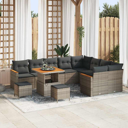 Tuin Sofa Set Met Kussen Met Opslag 12 Pcs Poly Rattan