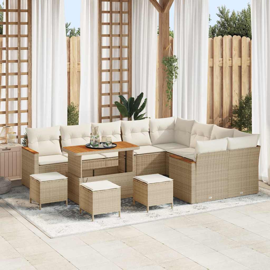 Tuin Sofa Set Met Kussen Met Opslag 12 Pcs Poly Rattan
