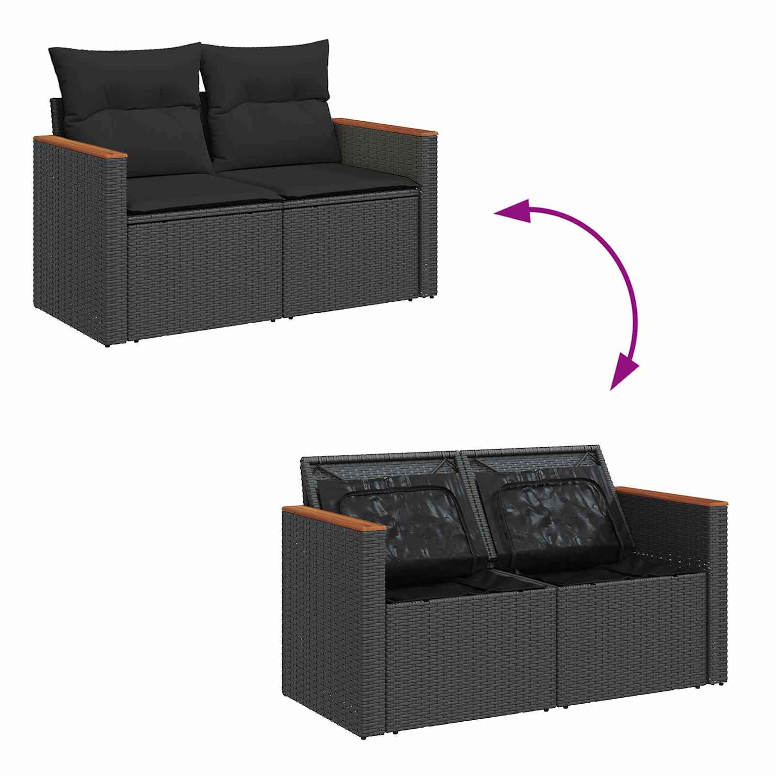 Tuinbankenset Met Kussen 13 Pcs Poly Rattan