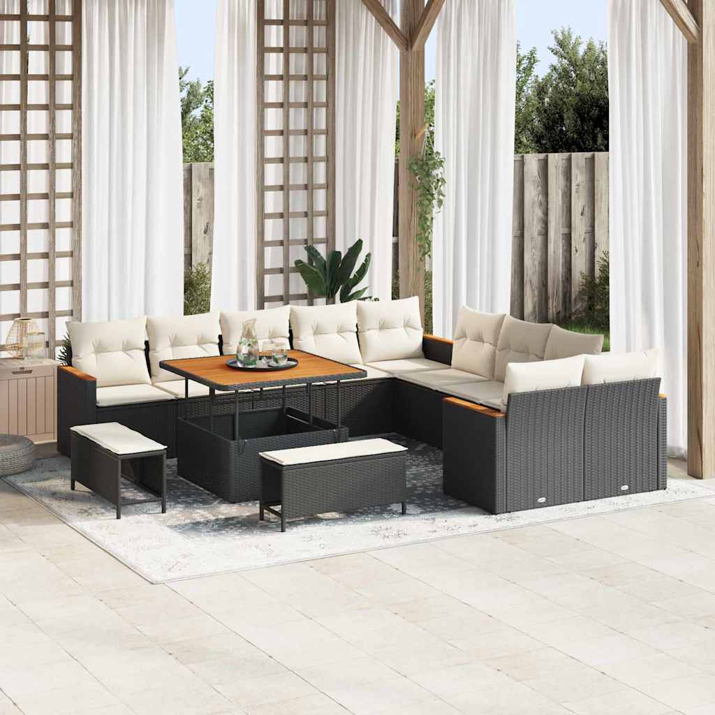 Tuinbankenset Met Kussen 13 Pcs Poly Rattan