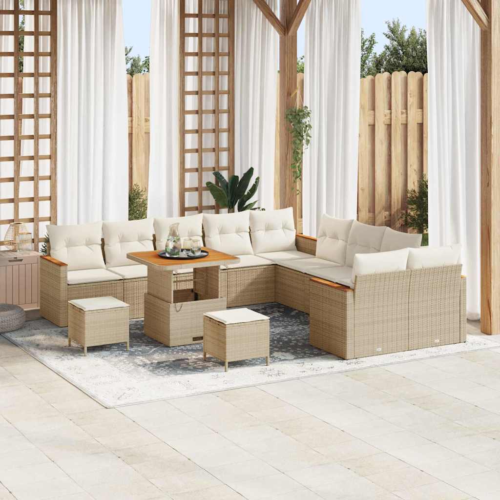 Tuinbankenset Met Kussen 13 Pcs Poly Rattan