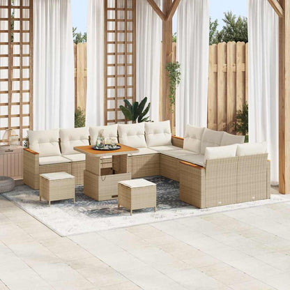 Tuinbankenset Met Kussen 13 Pcs Poly Rattan